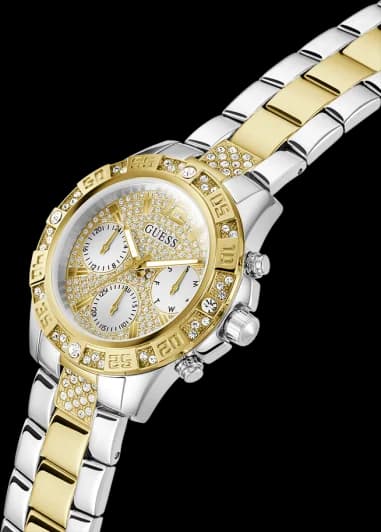 Gros plan sur le cadran or de la Guess GW0771L3
