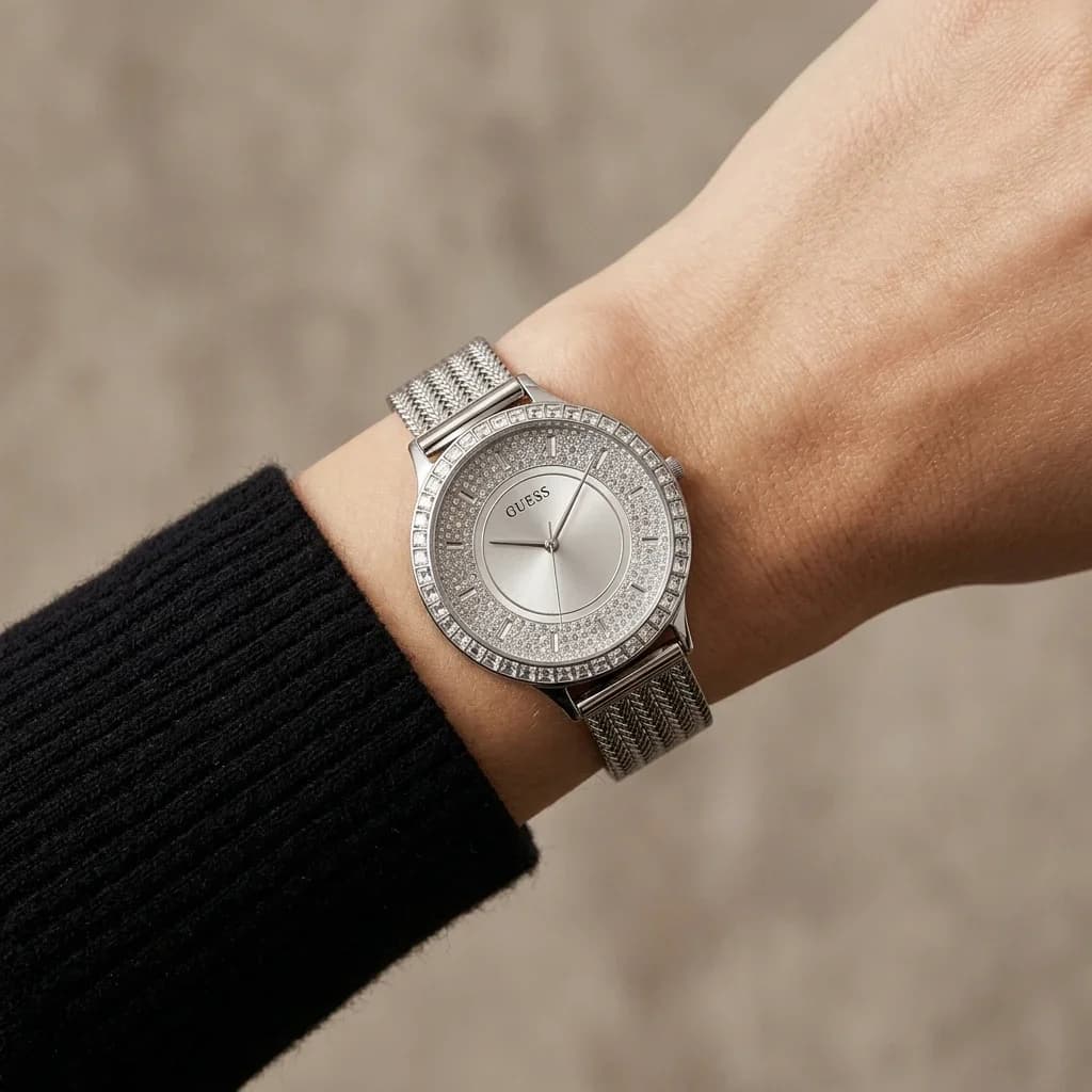 Guess GW0402L1 côté fond de boîtier argent