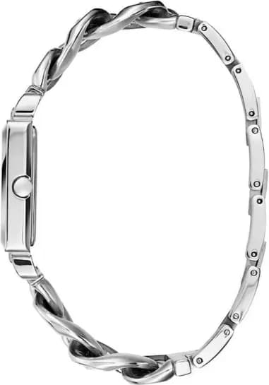 Montre Femme Guess Vanity W1029L1 boitier carré acier argenté cadran blanc vue 3