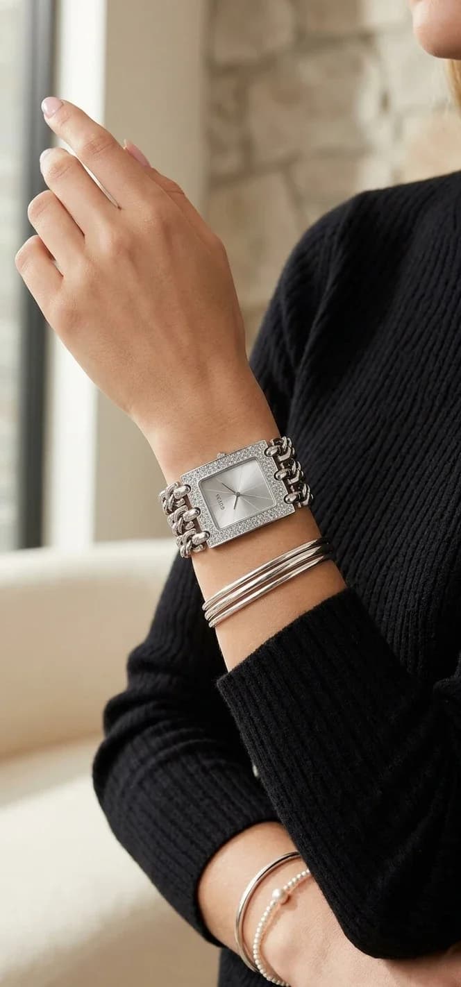 Guess W1275L1 côté fond de boîtier argent