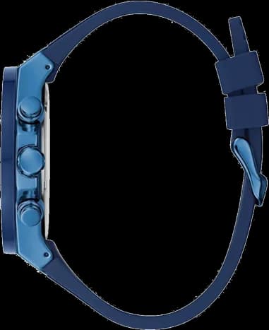 Guess GW0057G3 Poseidon Blue Stainless Steel and Silicone Watch vue 2