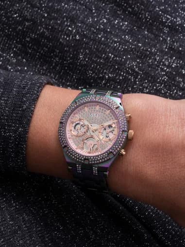 Montre Guess GW0440L3 femme détail bracelet acier
