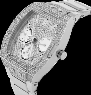 Montre Guess Phoenix GW0104L1 argentée pavée de cristaux vue 2