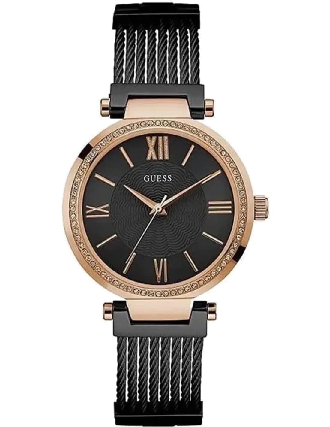 Guess W0638L5 vue de côté, bracelet acier