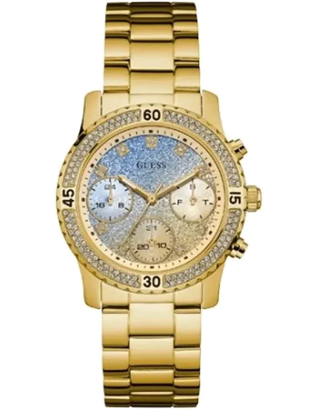 Guess W0774L2 vue de côté, bracelet acier