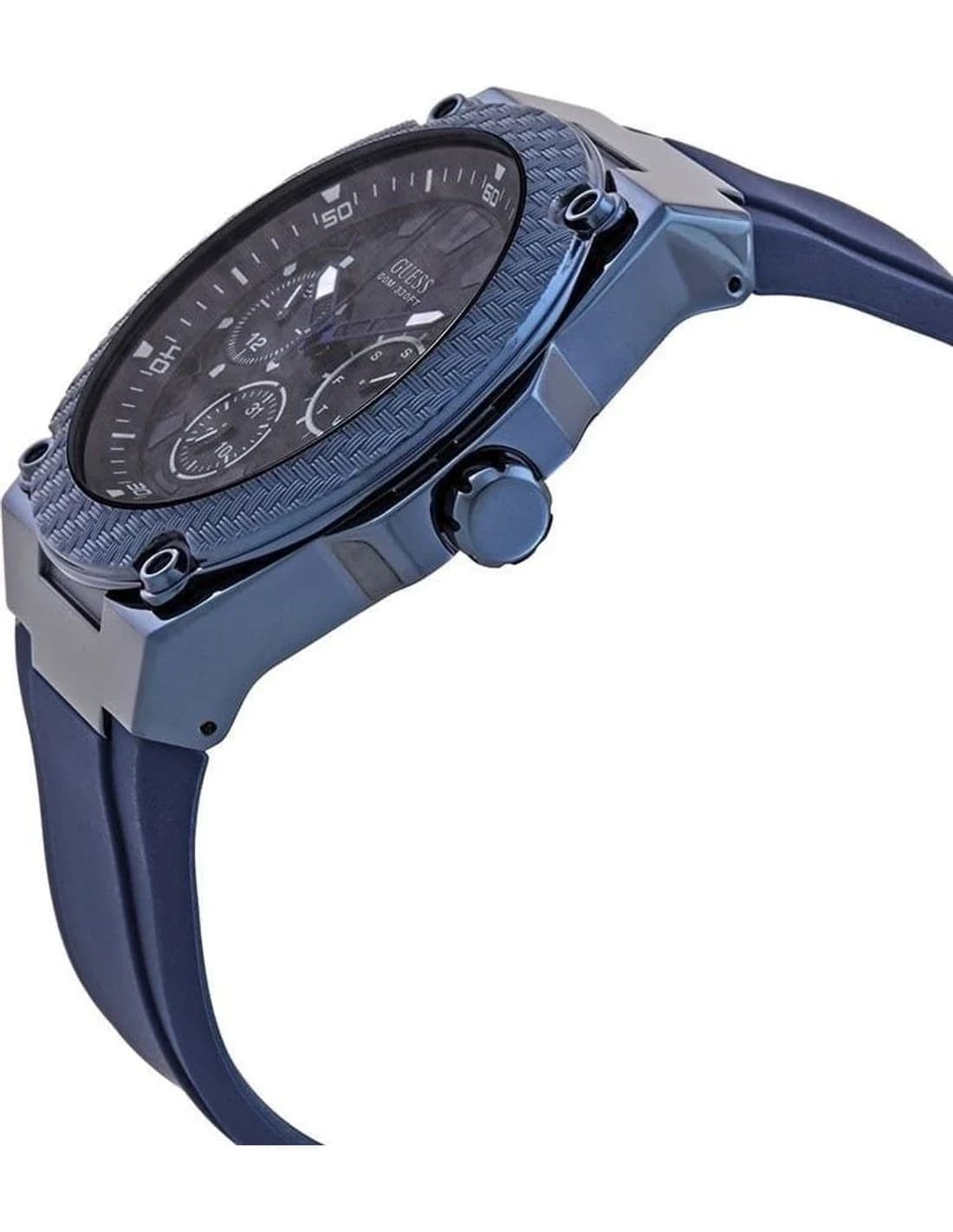 Guess W1049G7 vue de côté, bracelet silicone