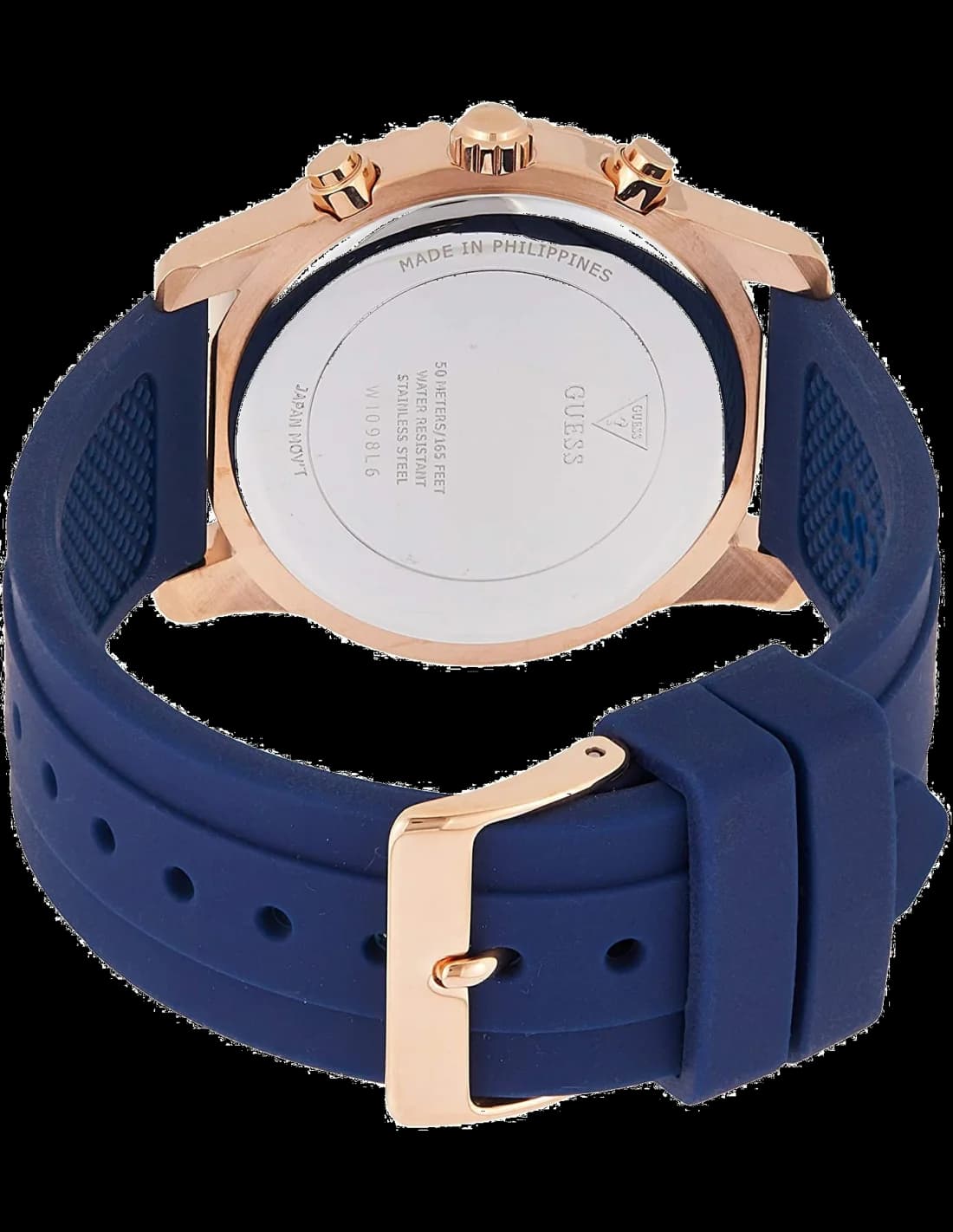 Guess W1098L6 Confetti Blue Silicone and Rose Gold Women's Watch vue 3