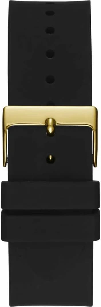 Guess Frontier W1132G1 Gold-Tone Case with Rhinestones and Black Silicone Strap vue 4