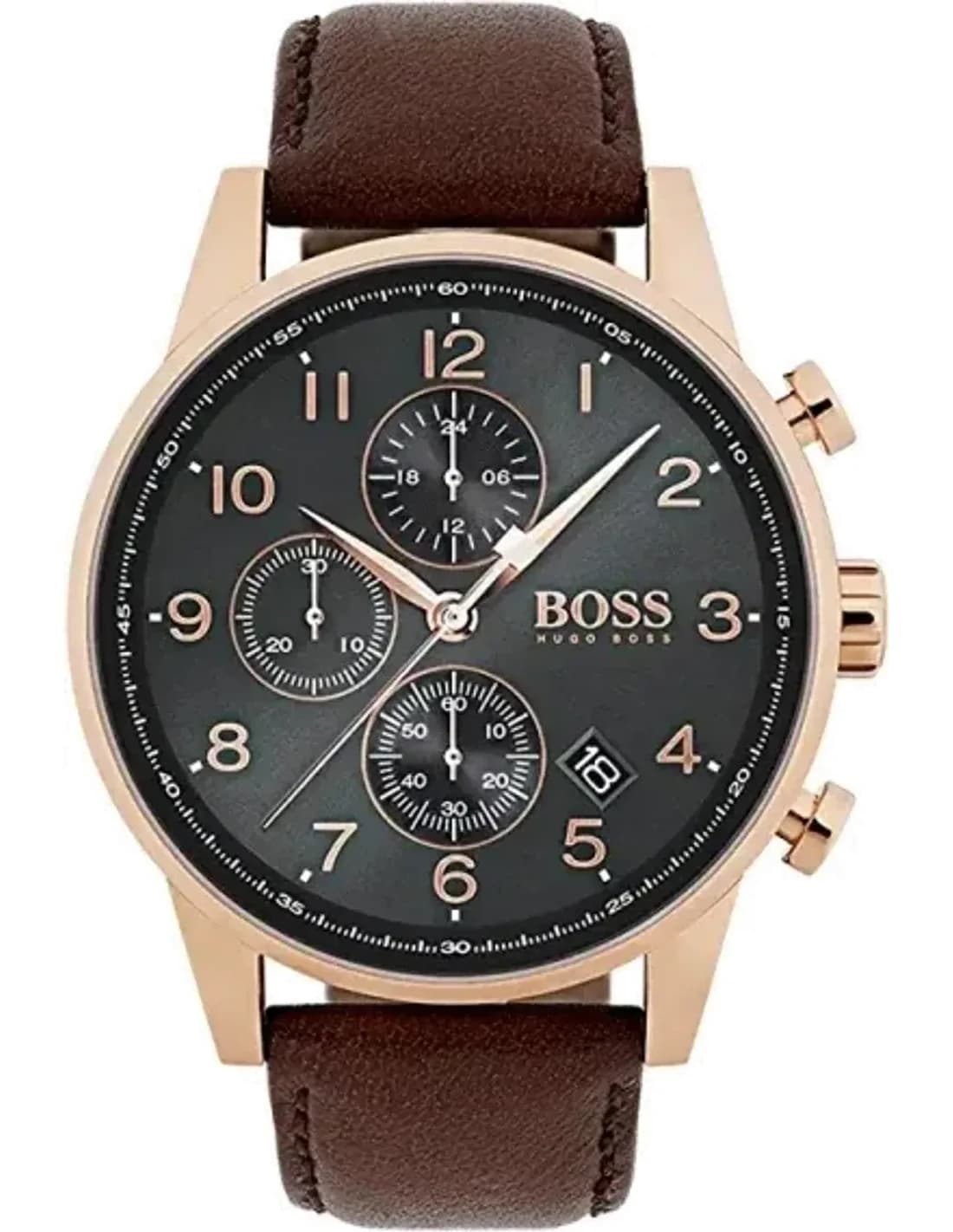 Hugo Boss 1513496 vue de côté, bracelet cuir