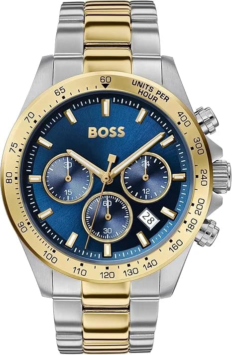 Hugo Boss Hero 1513767 men's two-tone watch, maillons acier bicolore strap