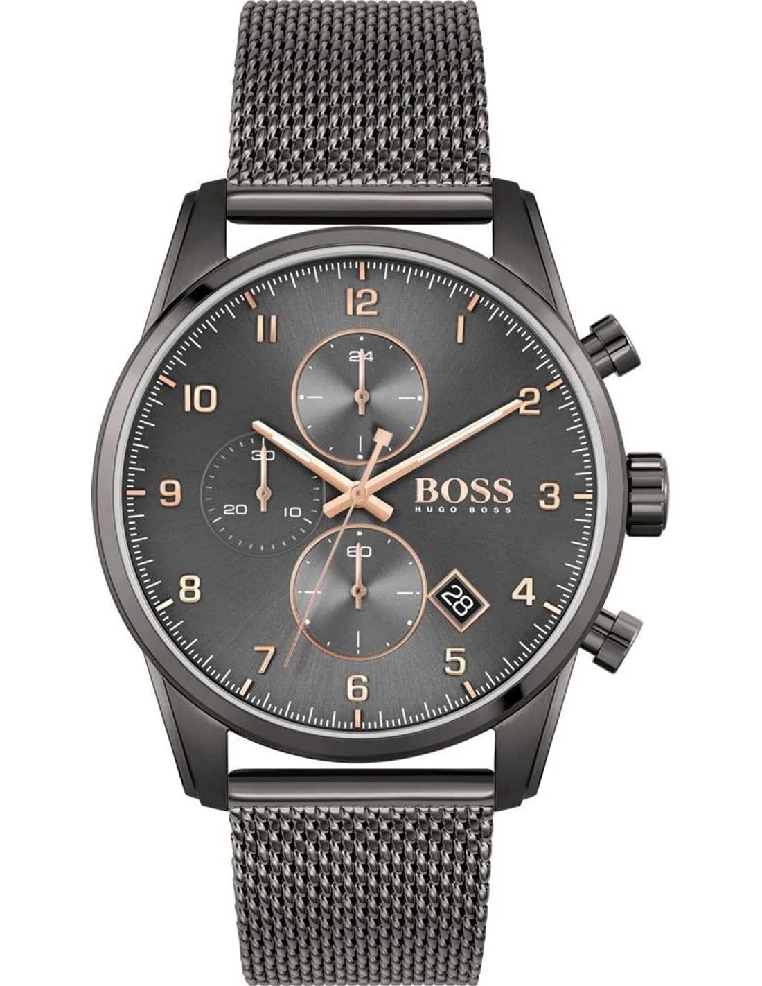 Hugo Boss 1513837 vue de côté, bracelet acier