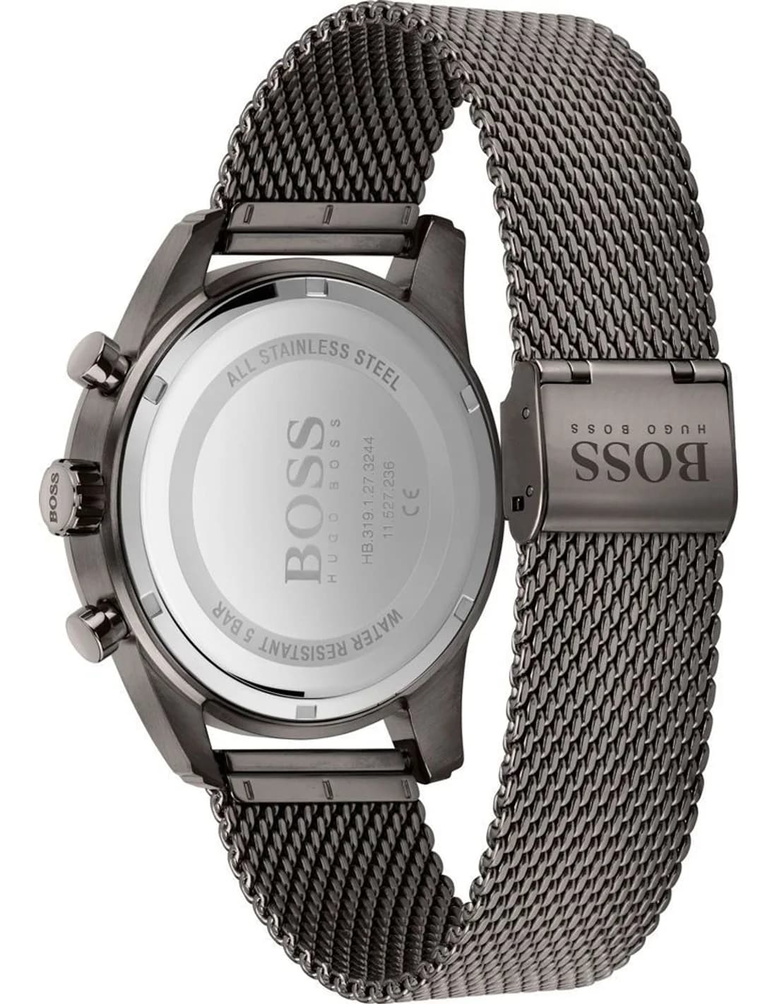 Hugo Boss Skymaster 1513837 men's grey watch, maille milanaise strap vue 4