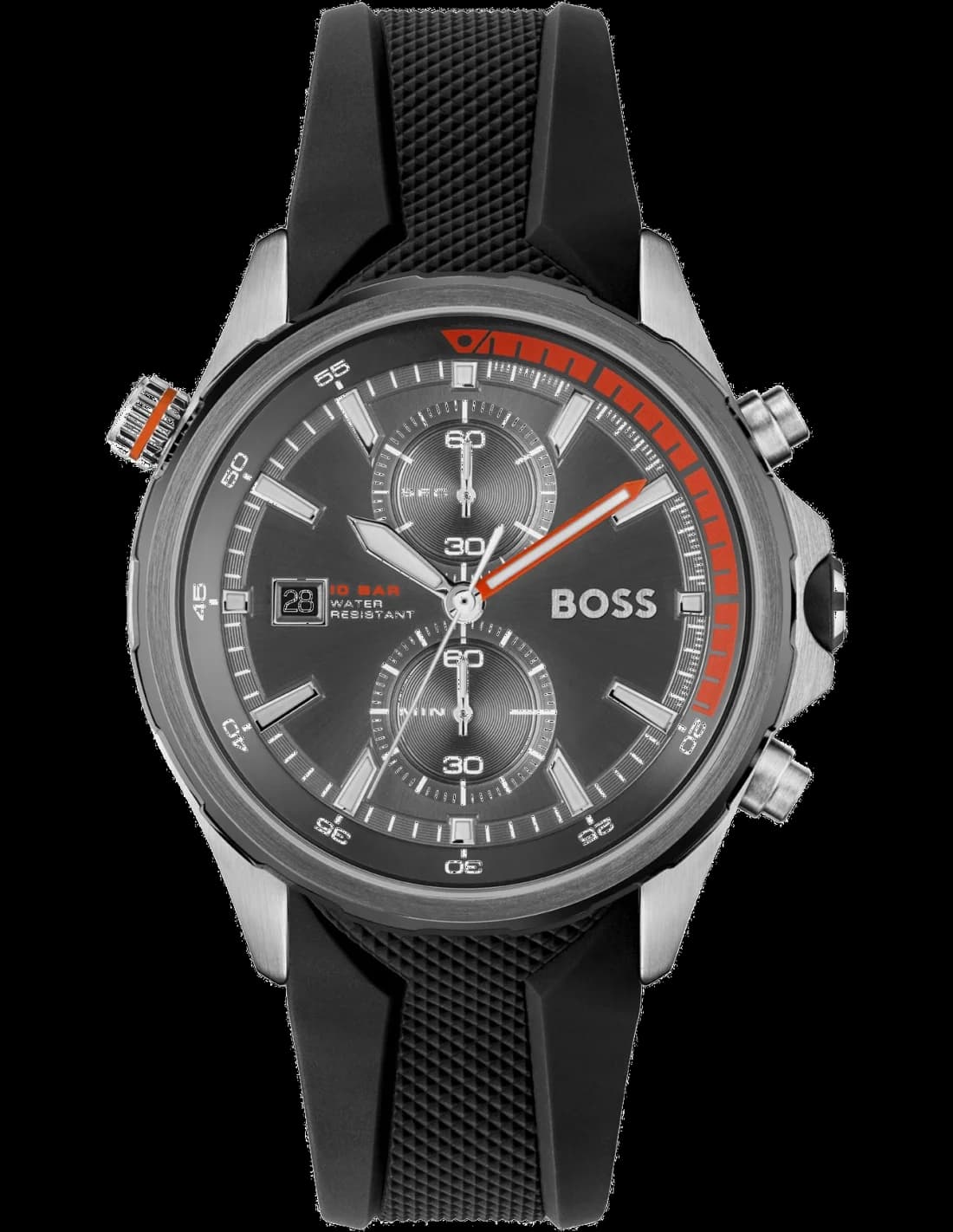 Hugo Boss 1513931 vue de côté, bracelet silicone