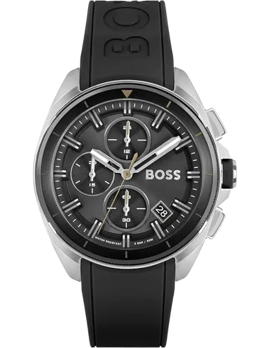 Hugo Boss 1513953 vue de côté, bracelet silicone