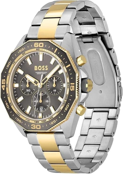 Hugo Boss Energy 1513974 men's two-tone watch, Maillons acier strap
