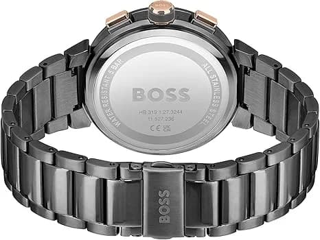 Gros plan sur le cadran rouge de la Hugo Boss 1514000