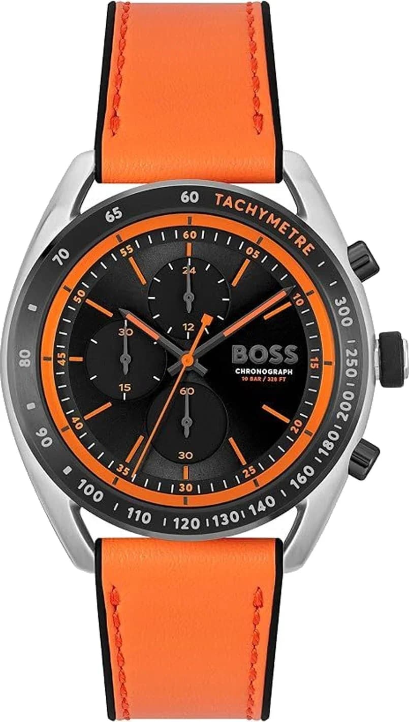 Montre Hugo Boss 1514025 homme cadran noir bracelet cuir