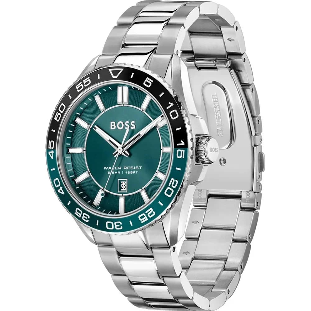Montre Hugo Boss Runner 1514208 homme argentée, bracelet Maillons acier vue 2