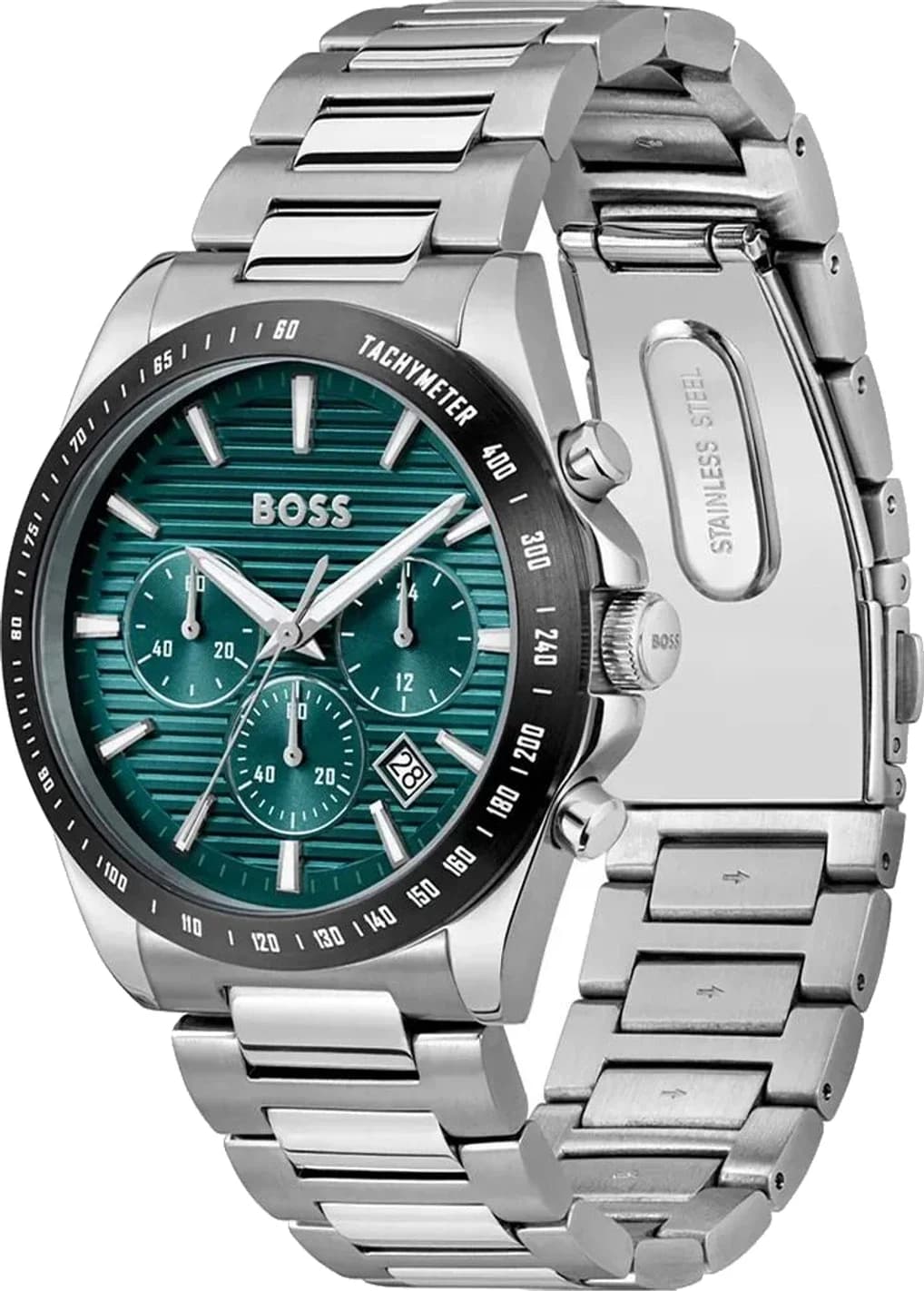 Hugo Boss 1514241 vue de côté, bracelet acier