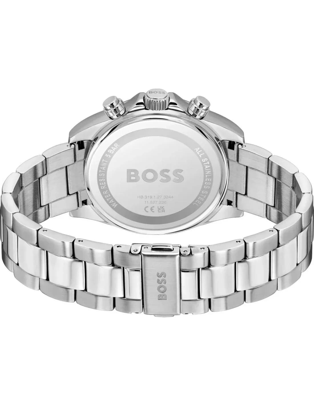 Gros plan sur le cadran noir de la Hugo Boss 1514267
