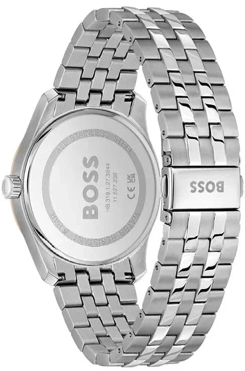 Gros plan sur le cadran argent de la Hugo Boss 1514275
