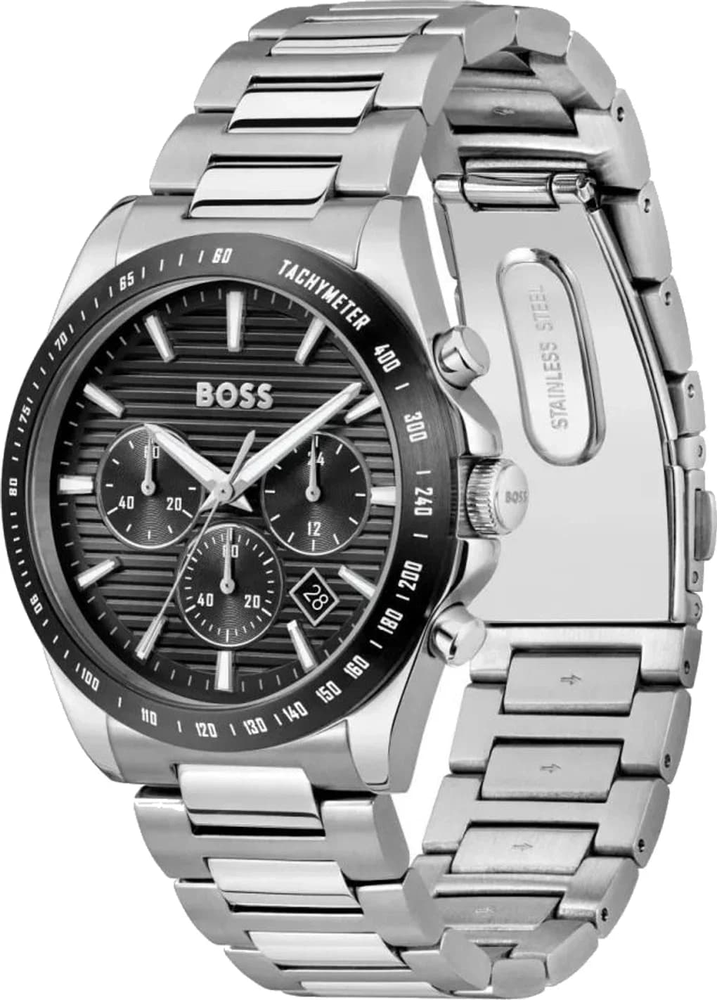 Hugo Boss 1514290 vue de côté, bracelet acier