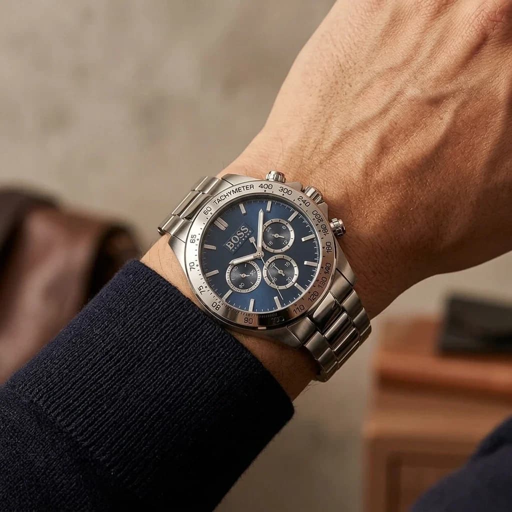 Hugo Boss 1512963 Blue Dial Chronograph Men's Watch vue 5