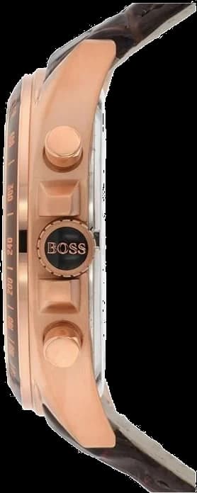 Gros plan sur le cadran marron de la Hugo Boss 1513093