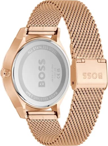Hugo Boss 1514104 Tyler Stainless Steel Rose Gold & Black Dial Men's Watch vue 4