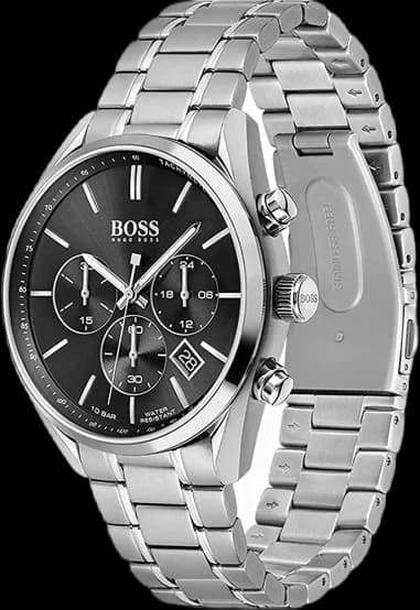 Hugo Boss 1513871 vue de côté, bracelet acier
