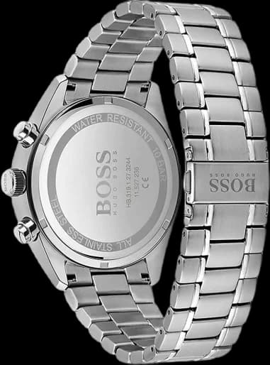Gros plan sur le cadran noir de la Hugo Boss 1513871