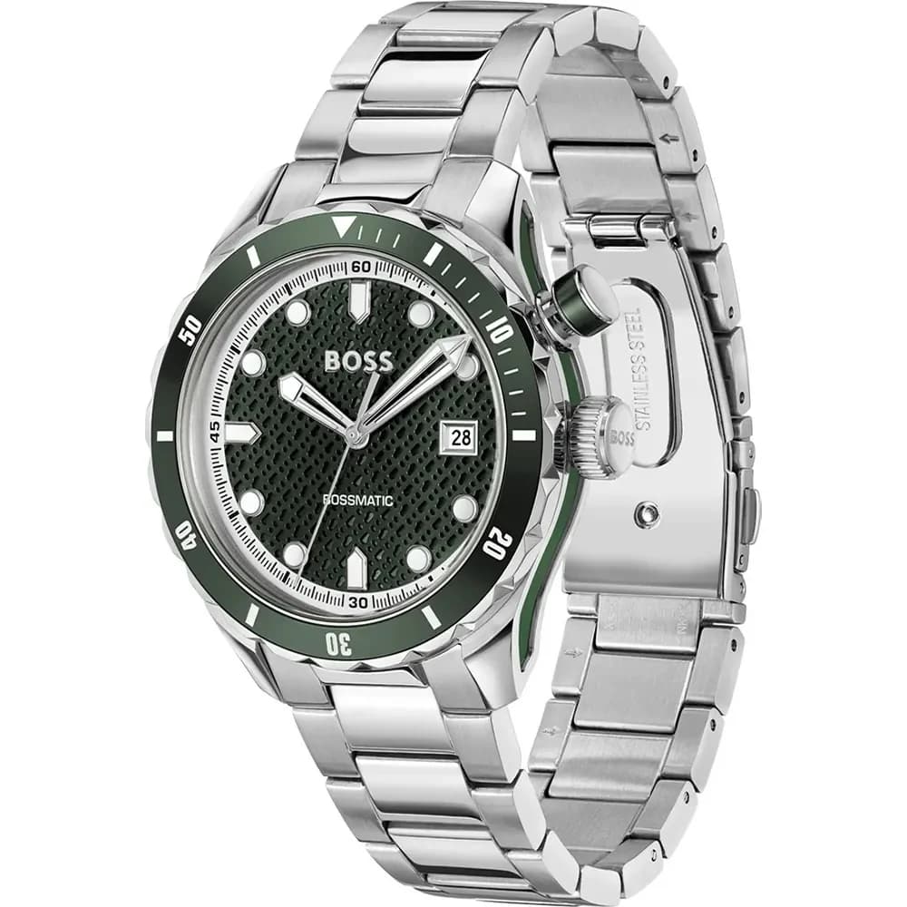 Montre Hugo Boss Bossmatic 1514178 homme bicolore, bracelet maillons acier vue 2