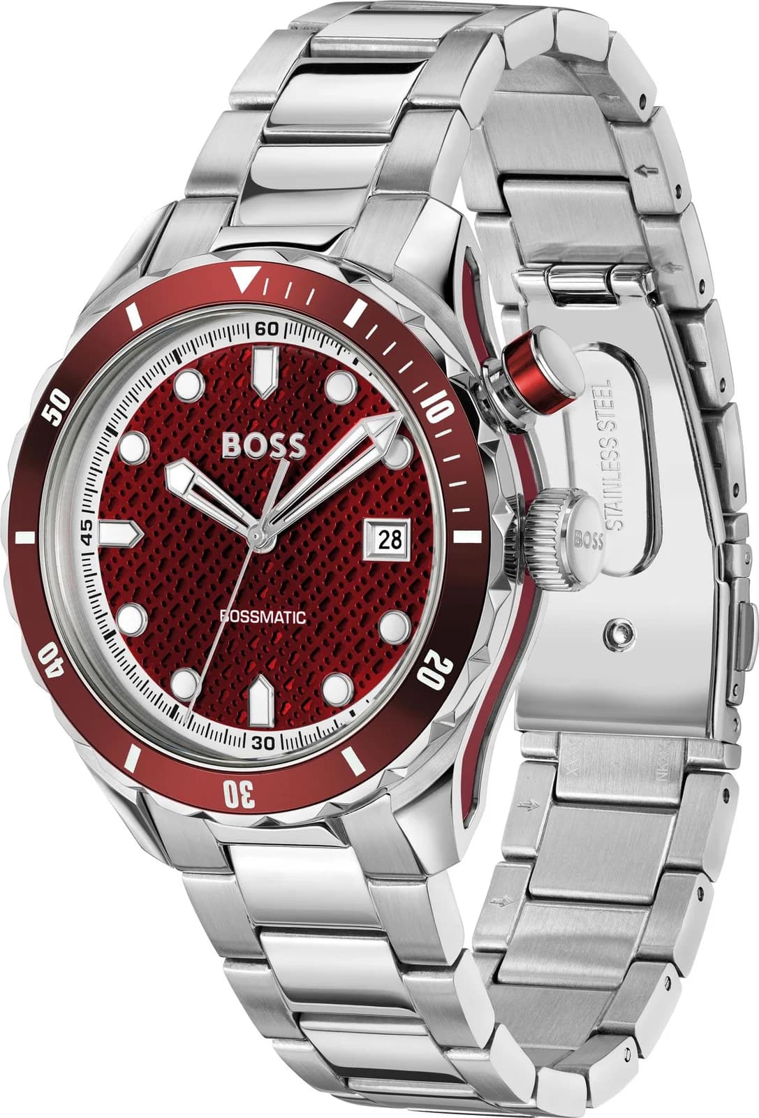 Hugo Boss Bossmatic 1514179 men's silver watch, maillons acier strap vue 2