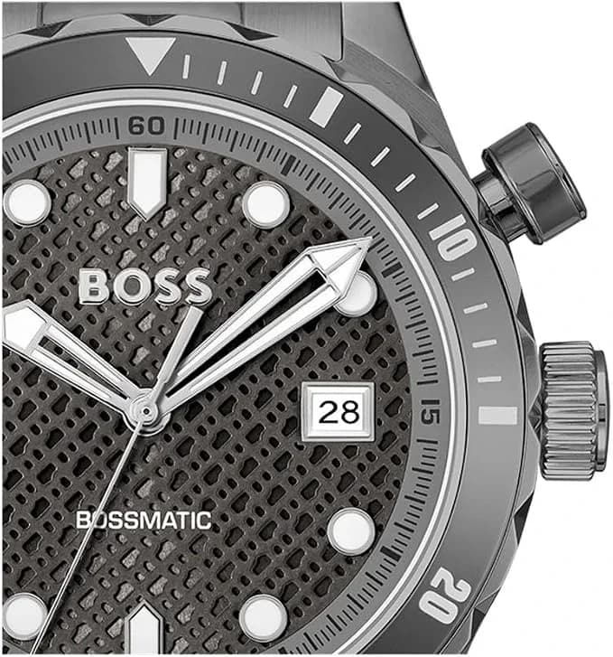 Hugo Boss 1514213 côté fond de boîtier gris