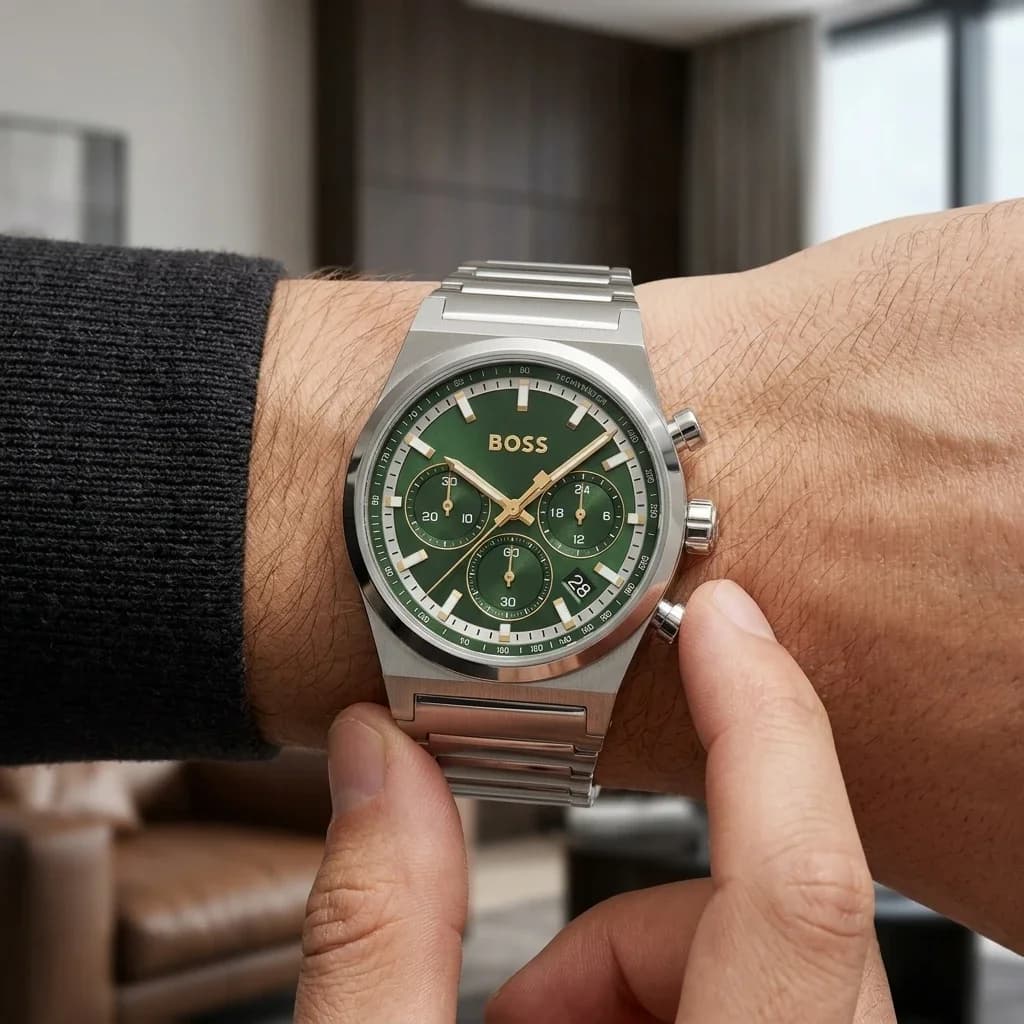 Hugo Boss 1514220 côté fond de boîtier argent