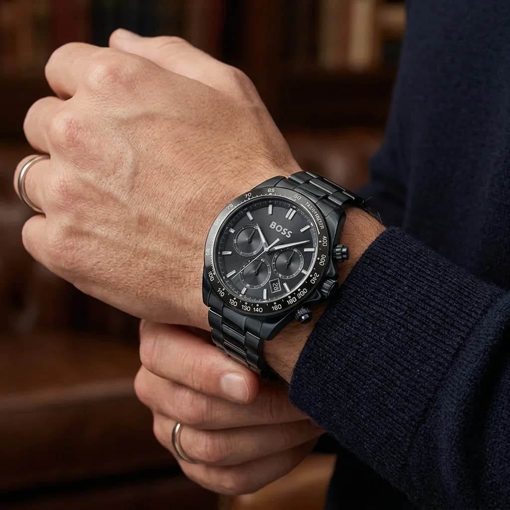 Hugo Boss Hero 2.0 1514270 men's blue watch, Acier inoxydable mailles 3 éléments strap vue 5