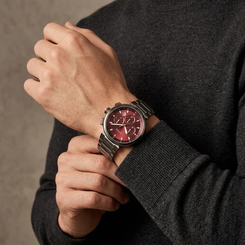 Hugo Boss 1514000 côté fond de boîtier noir