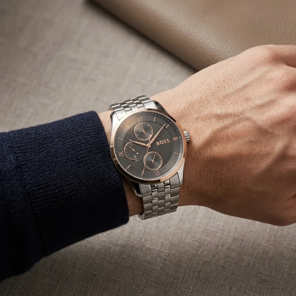 Hugo Boss 1514275 côté fond de boîtier argent