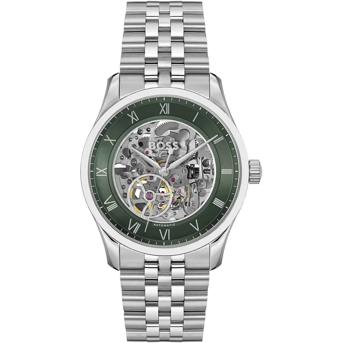 Montre Hugo Boss Principle 1514236 homme argentée, bracelet maillons acier