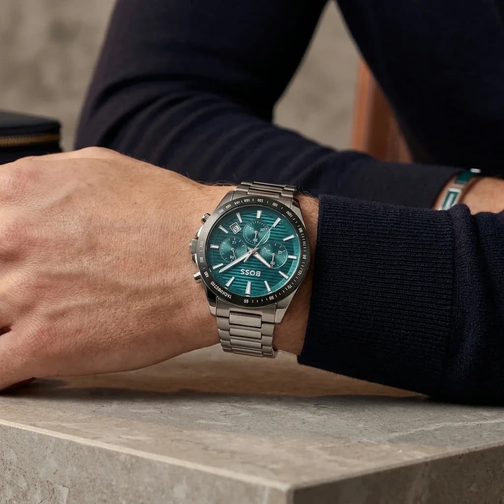 Hugo Boss 1514241 côté fond de boîtier argent