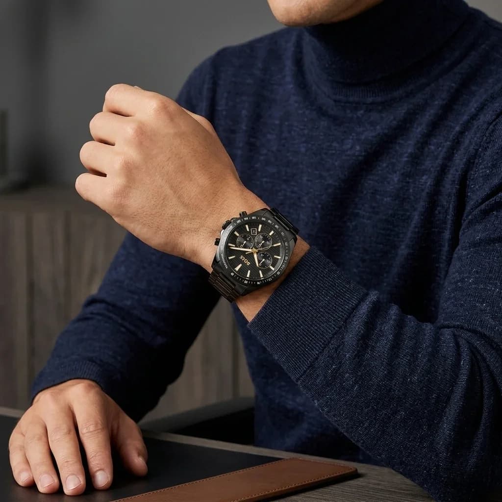 Hugo Boss 1514291 côté fond de boîtier noir