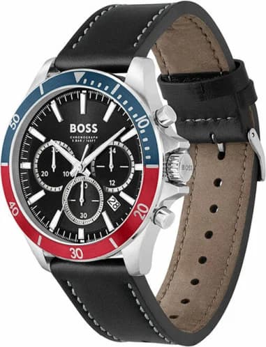 Montre Homme Hugo Boss Troper 1514099 bracelet cuir noir cadran multifonctions vue 2