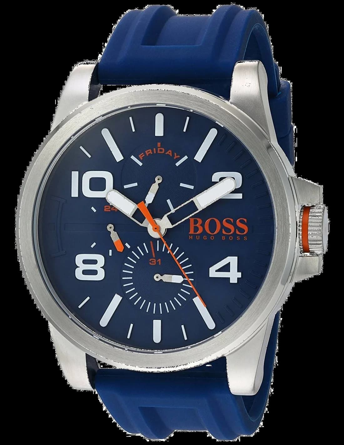 Montre Hugo Boss Orange 1550008 en silicone bleu vue 2