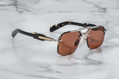Lunettes de Soleil Jacques Marie Mage Silvertone aviator roses en aluminum magnesium vue 3