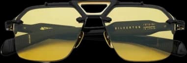 Lunettes de Soleil Jacques Marie Mage Silvertone aviator jaunes/noires en aluminum magnesium vue 4