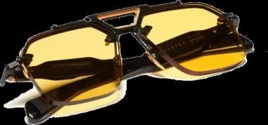Lunettes de Soleil Jacques Marie Mage Silvertone aviator jaunes/noires en aluminum magnesium vue 5