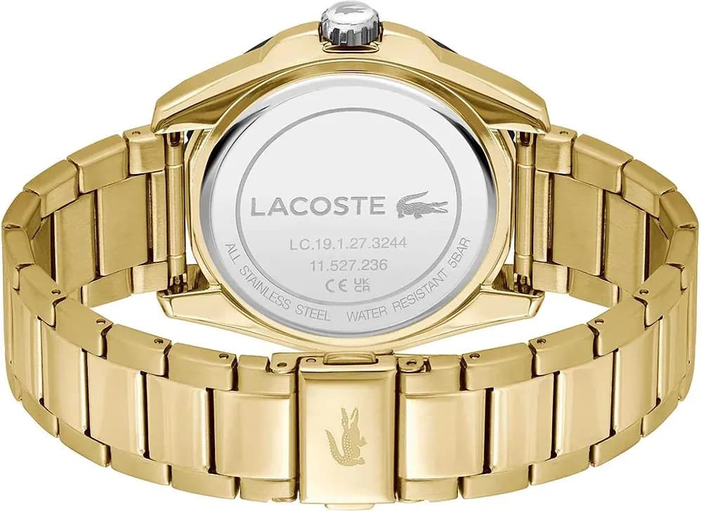 Montre Homme Lacoste Finn 2011287 bracelet en acier doré cadran noir vue 4