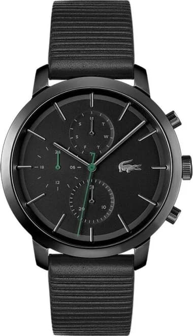 Lacoste Replay 2011177 Men's Watch Black Leather Strap Multifunction Dial