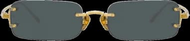 Linda Farrow Taylor LFL1131 Rectangular Gold-Plated Sunglasses vue 2