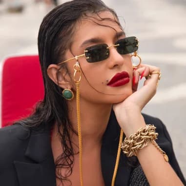 Linda Farrow Taylor LFL1131 Rectangular Gold-Plated Sunglasses vue 6